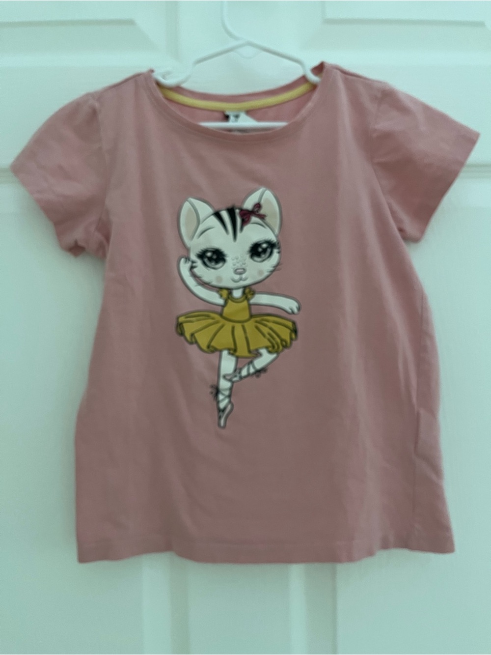 Kids Pink Cat Ballerina Graphic Tee